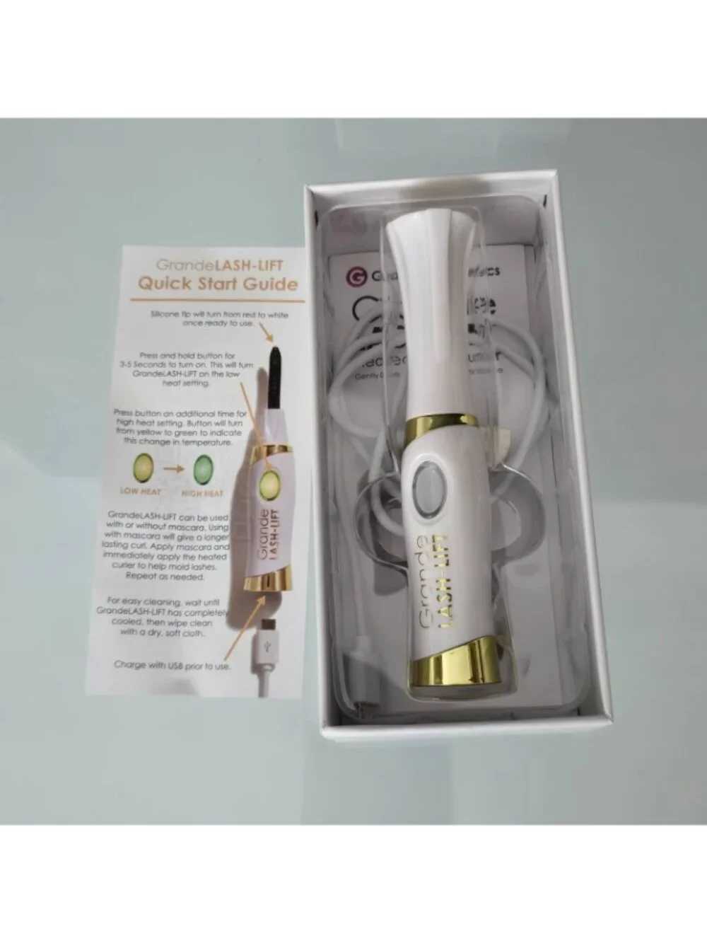 Grande Cosmetics LASH-LIFT Heated Lash Curler Long Lasting W/USB Cord